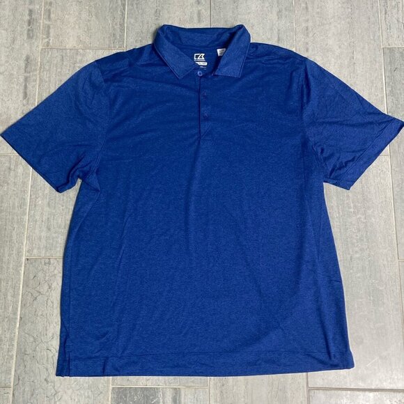 Cutter & Buck DrTec 50+ Performance Golf Polo Short Sleeve Shirt Blue Size XL - Picture 1 of 8